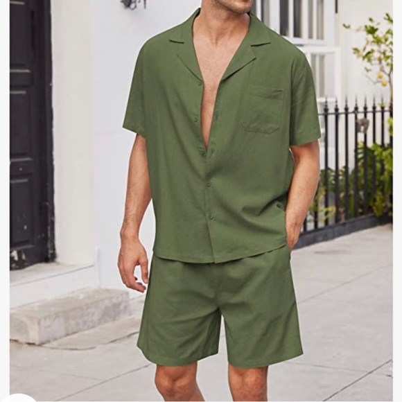 Coofandy Other - NWT Men’s Shorts and Button Shirt Summer Set- large